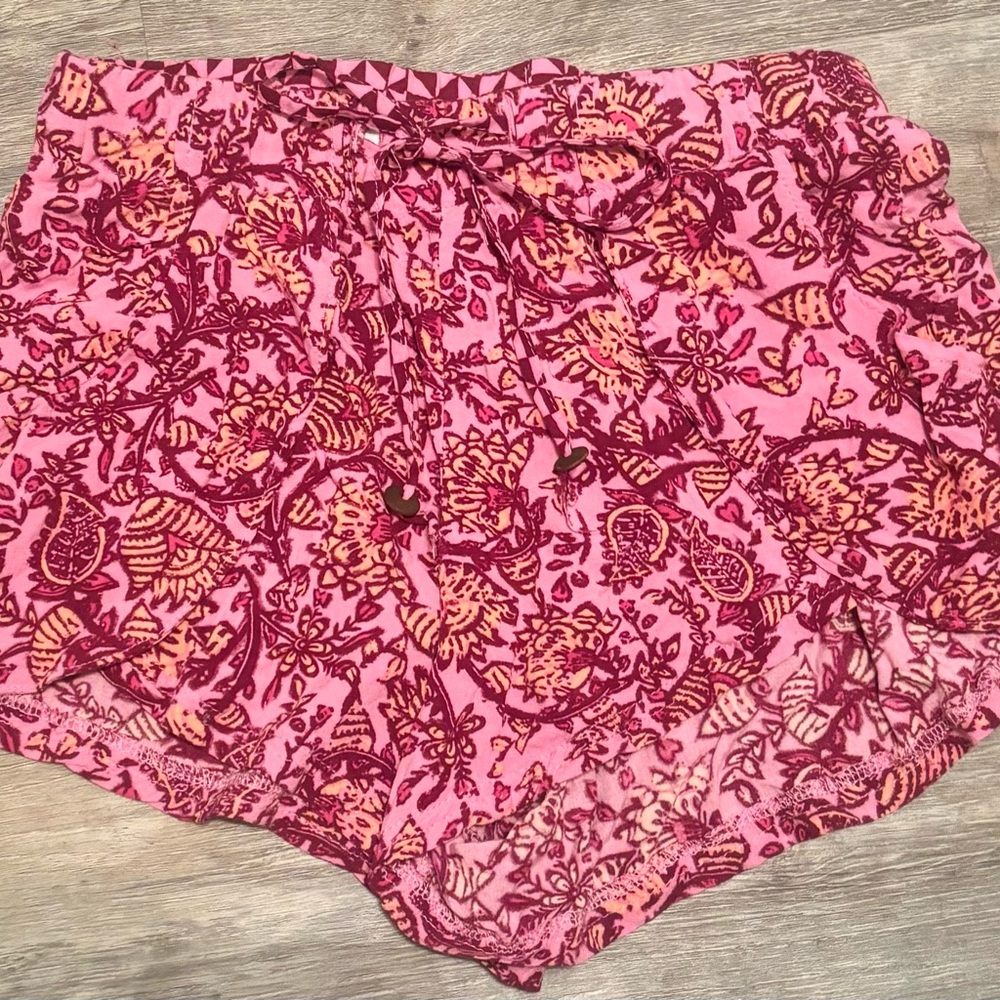 Vanilla Star Pink and Red High Waist Women's Shorts